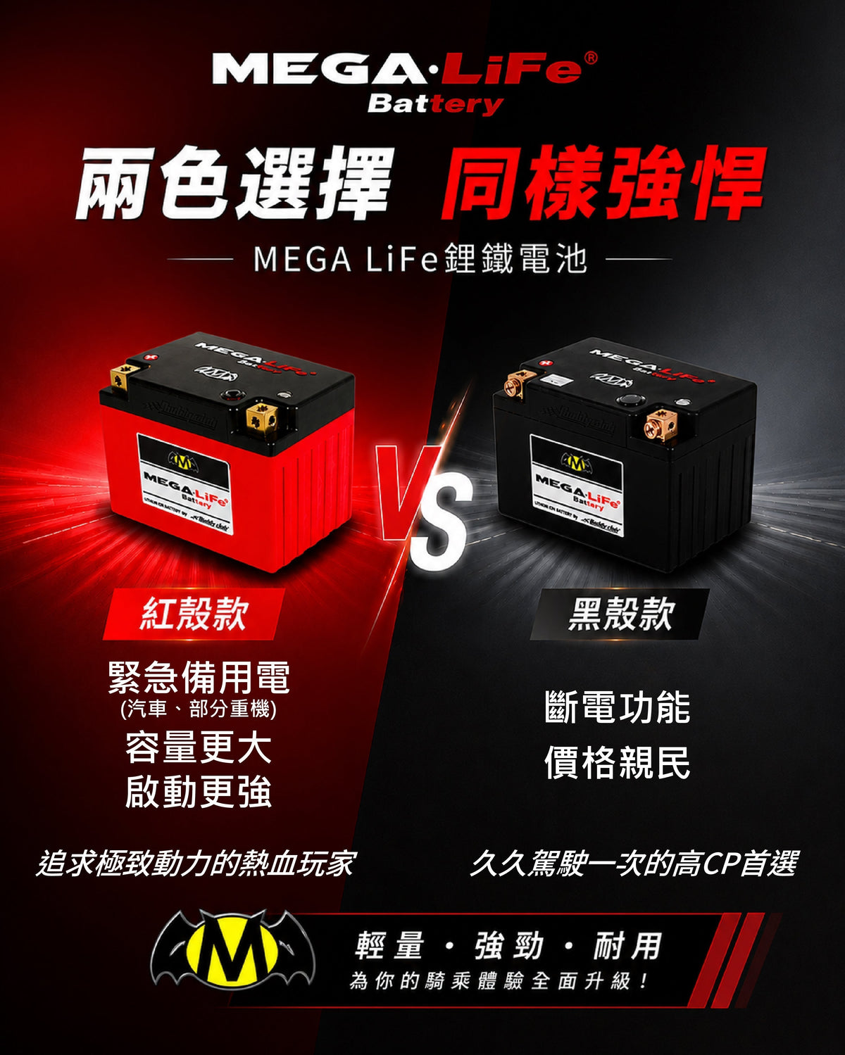 MEGA-LiFe｜紅殼 V.S. 黑殼