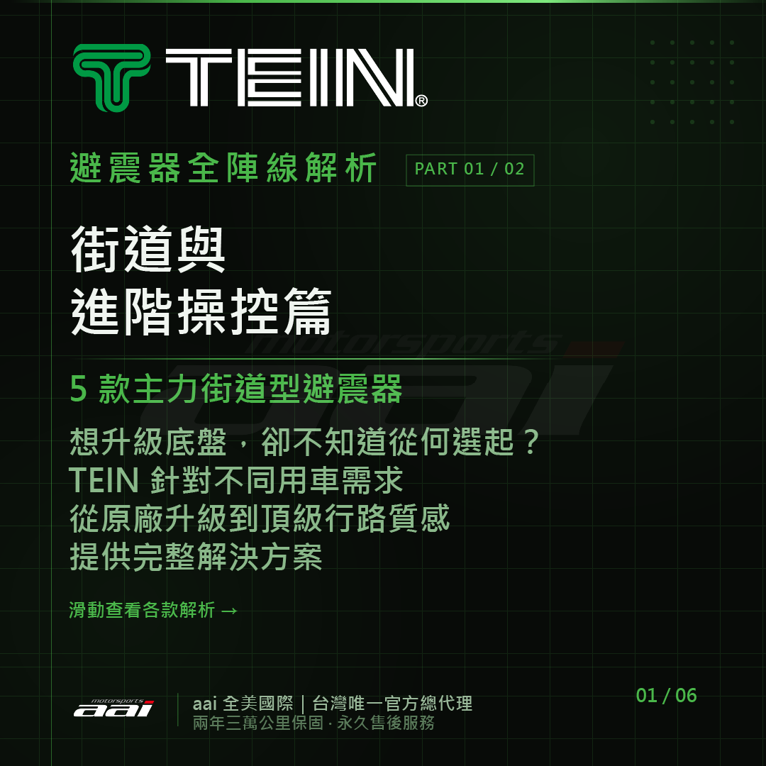 【TEIN 避震器全陣線解析 (上)：街道與進階操控篇】
