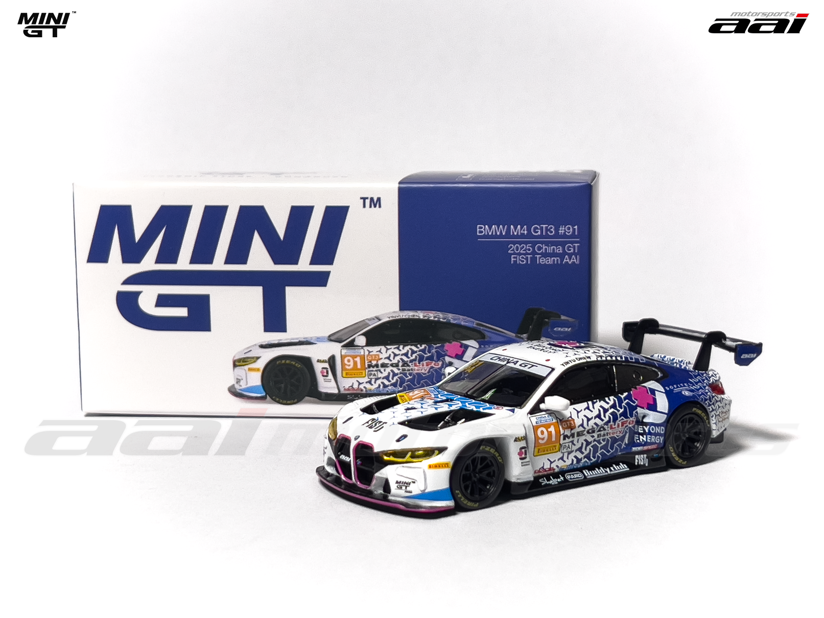 MINI GT 1108 BMW M4 GT3 #91 2025 China GT FIST Team AAI 1:64 模型 MINI GT 1108 BMW M4 GT3 #91 2025 China GT FIST Team AAI 1:64 模型
